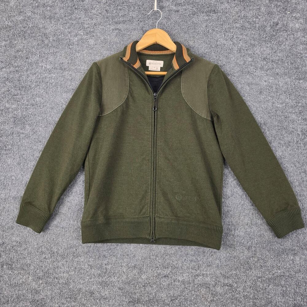 Beretta Sweater Mens Medium Green Honor Windstop Full Zip Outdoor Hunting Sports